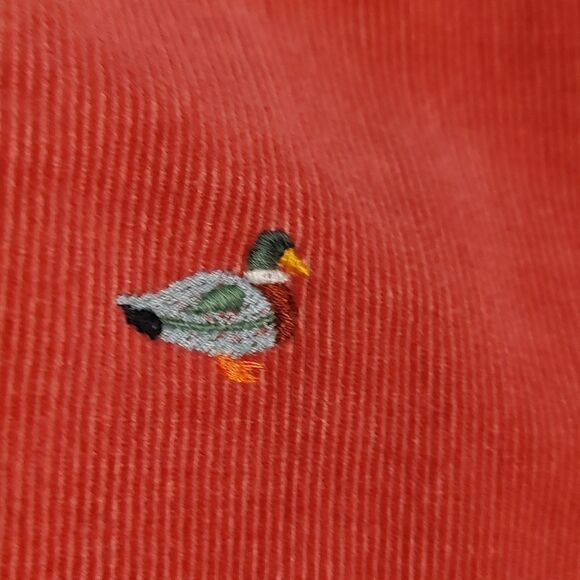 Talbot's Dusty Rose Corduroy Embroidered Mallard Duck Straight Leg Pant Size 8 - Picture 3 of 14